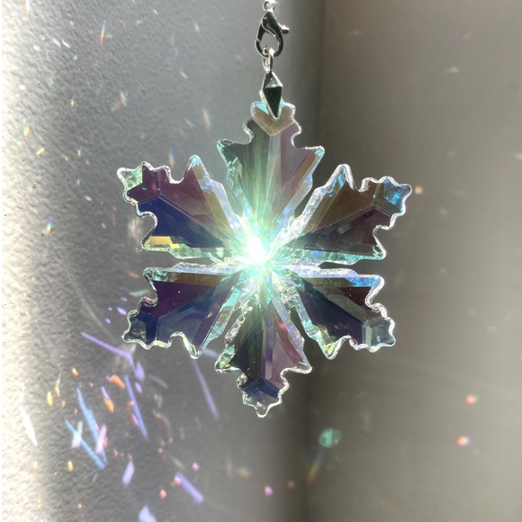 Crystal Snowflake Sun Catcher Christmas Tree Decor Czech Bohemia Crystal Gift - Picture 3 of 5